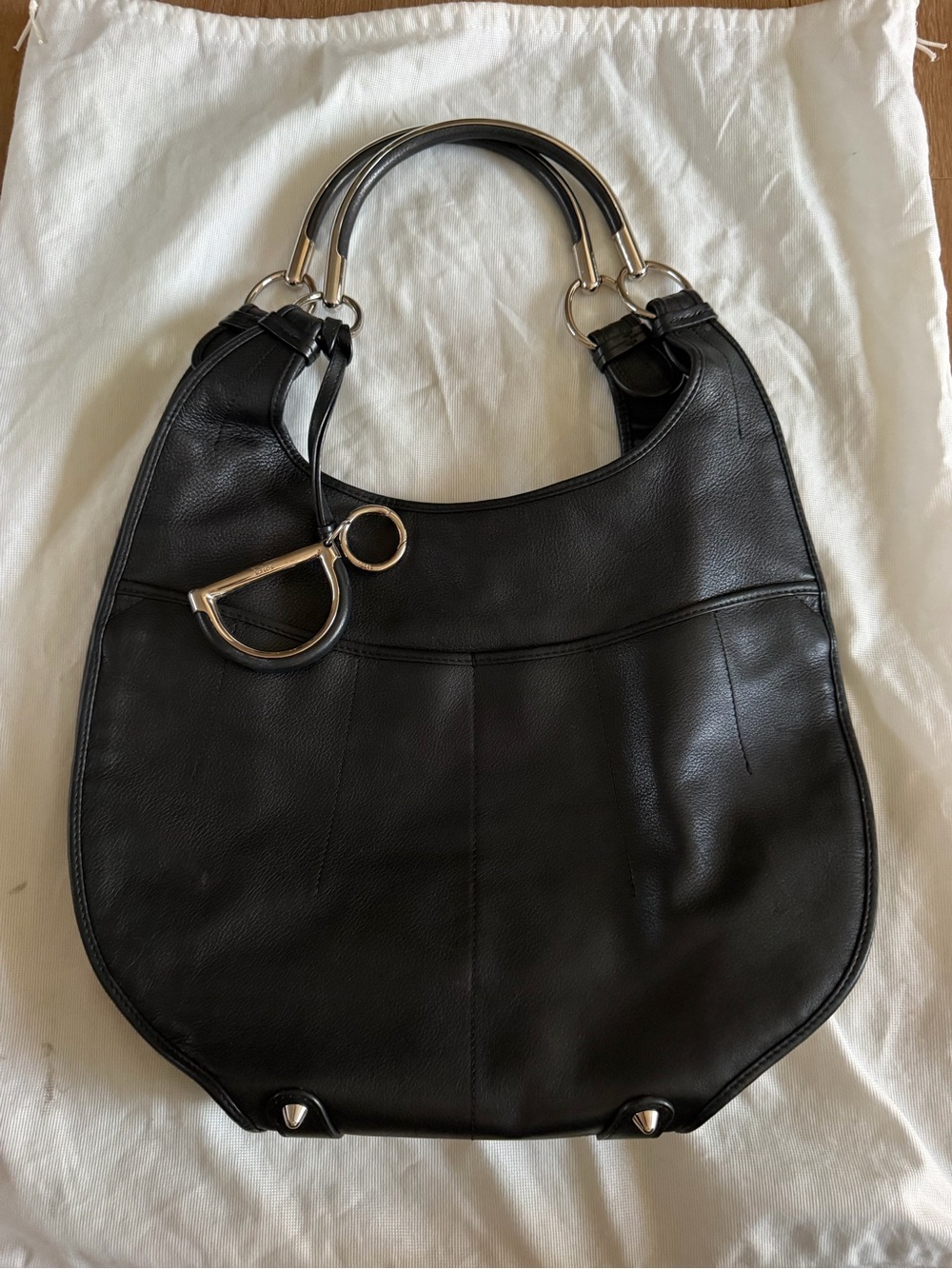 Dior Black Leather D Charm Bag